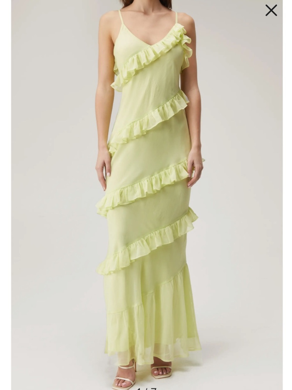 Nasty Gal Tiered Ruffle Chiffon Maxi Dress